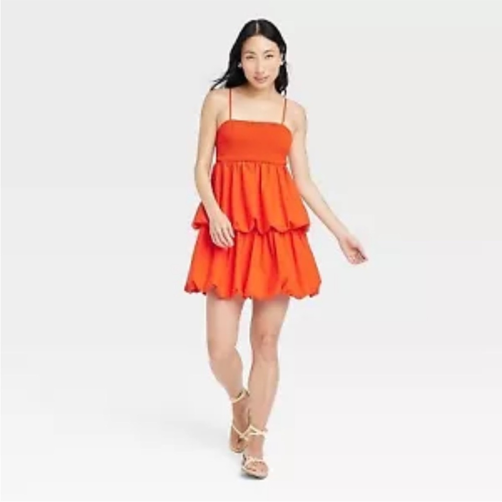 Women's Mini Bubble Dress - A New Day Red M